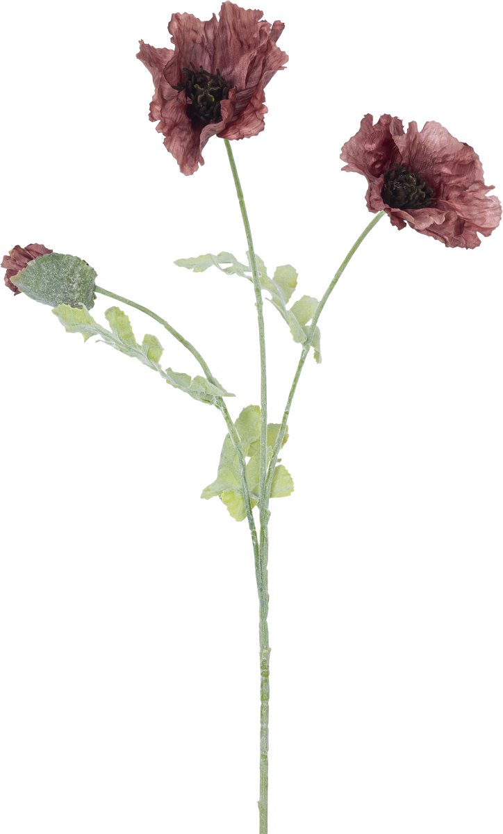 Easyplants | Kunstbloem Poppy 73 cm mauve | Zijde | Nepbloemen | mauve | Onderhoudsvrij | Kant-en-klaar