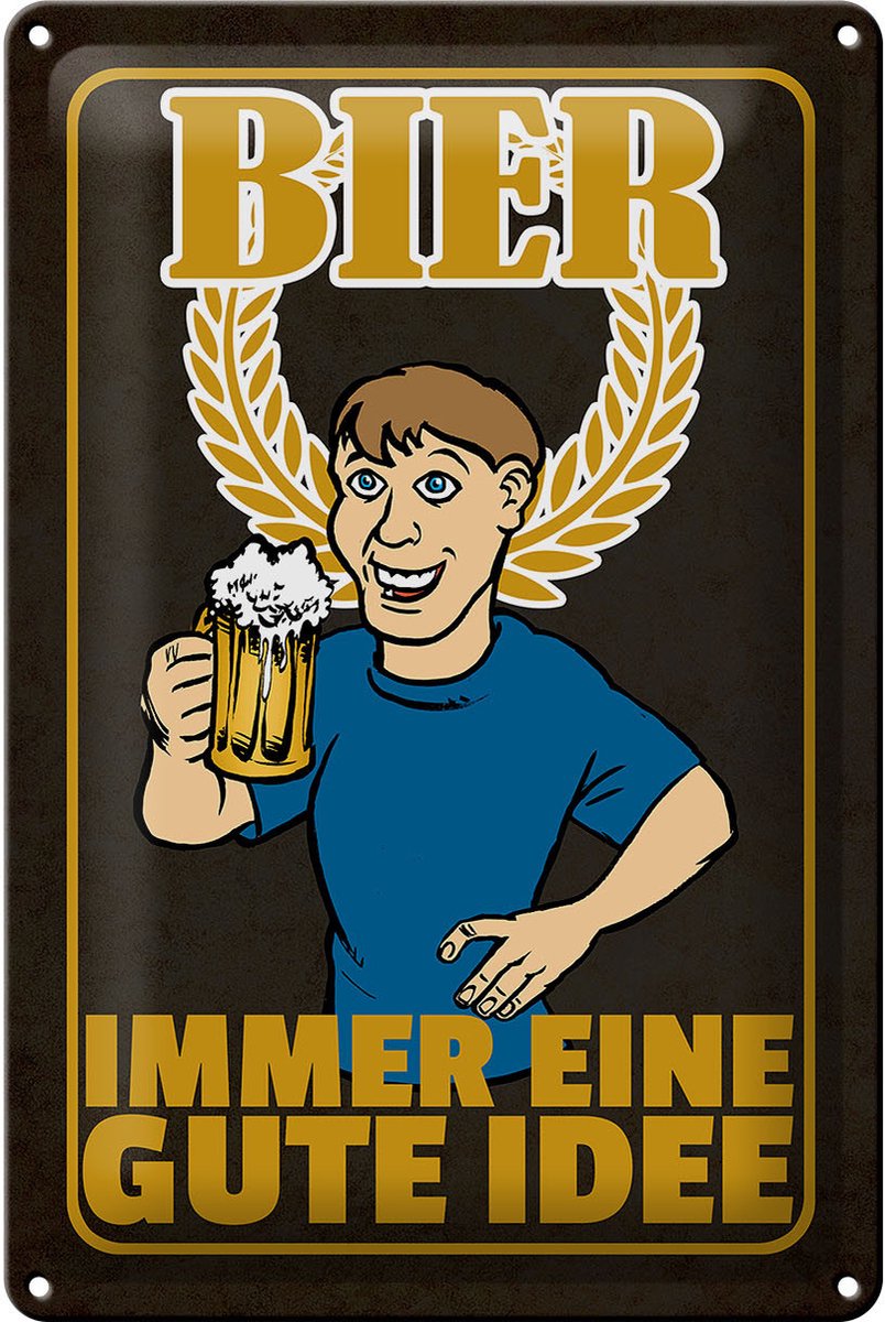 Blechschild Alkohol 20x30cm Bier immer eine gute Idee