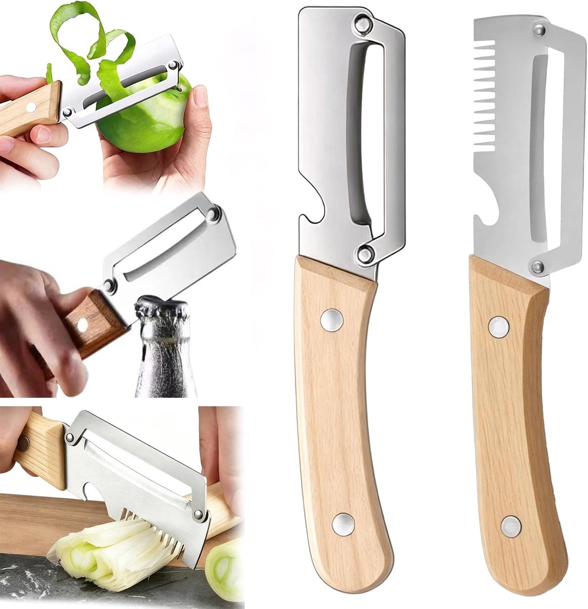 Keukengerei set 2-delig - scherp gezaagd schilmes - veelzijdige multi-doeleinde rasper - SnelShoppen