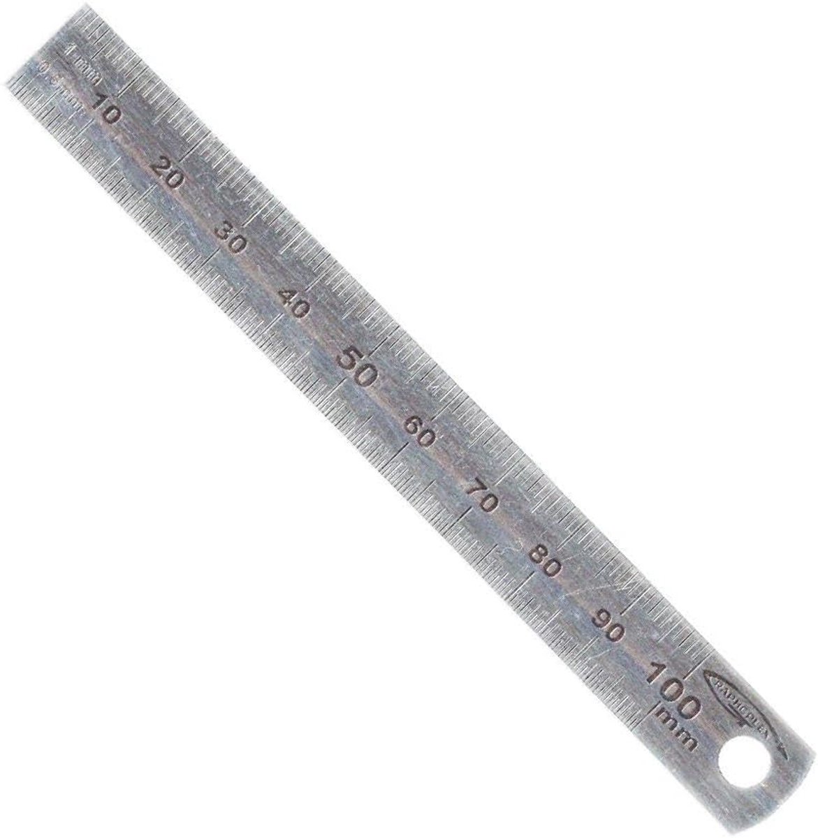 SnelShoppen - Flexibele Stalen Liniaal 10 cm Dubbelzijdig 0.5 mm Dikte, Maatvoering in Millimeters en Halve Millimeters, Ideaal voor School, Hobby en