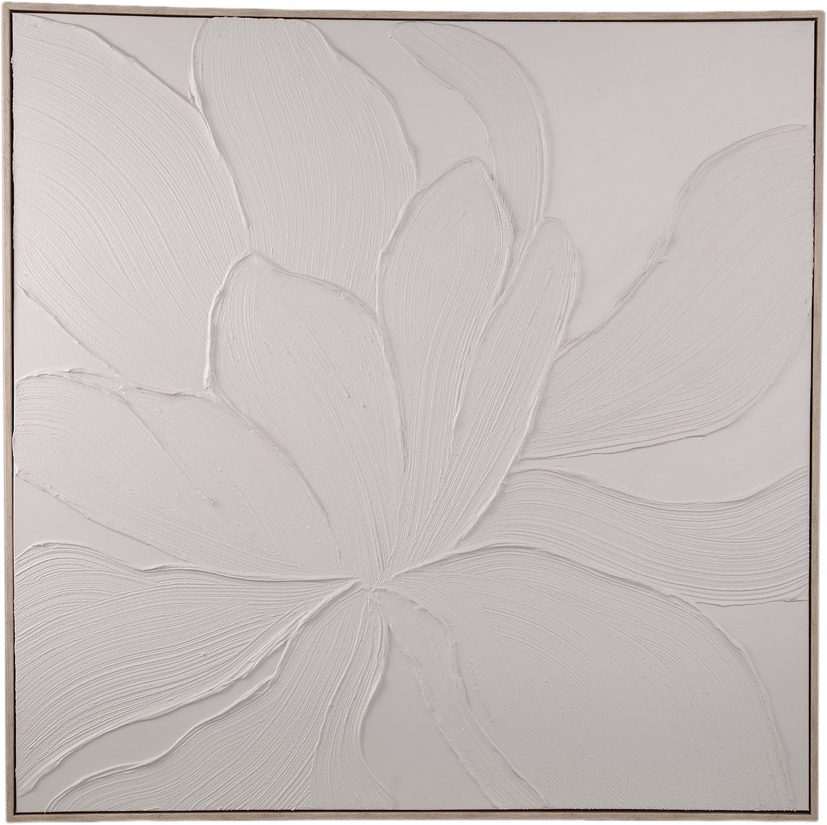 PTMD Florise Cream Framed Canvas Wall Panel Flower B