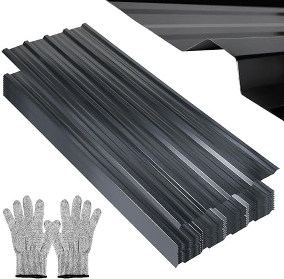 Trapeziumplaten - Golfplaat Dakplaat - Dak Bedekken - Verzinkt Staal - 129 x 46 cm - Antraciet