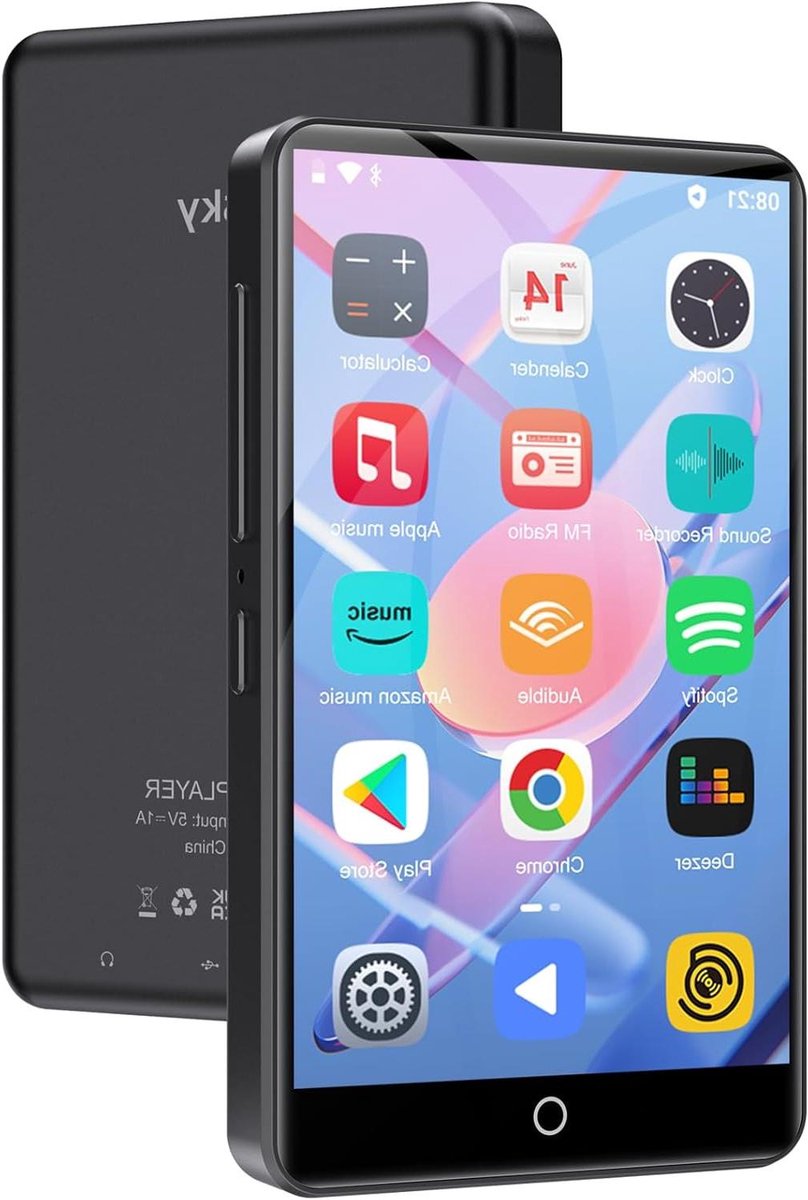 MP3-speler - Muziekspeler MP4-speler - Muziek Luisteren - Android 9.0 Systeem - 80GB - Zwart