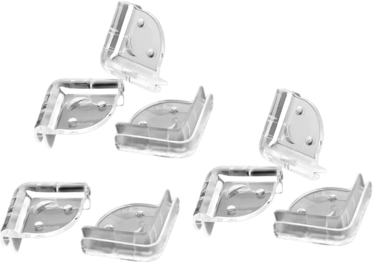 SnelShoppen - Set van 8 Hoekbeschermers - Kinderveiligheid - Tafelhoeken - Schokabsorberend - Makkelijk te Bevestigen - Transparant - Voor Meubels in