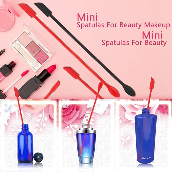 Spatels Make-up Schaber, Siliconen mini spatel voor cosmetica, Herbruikbare Kleine Dunne Pot Schaber voor het Verwijderen van Lotion, Flesschraper voor Keuken Voedsel Schoonheid Make-up — afbeelding 3
