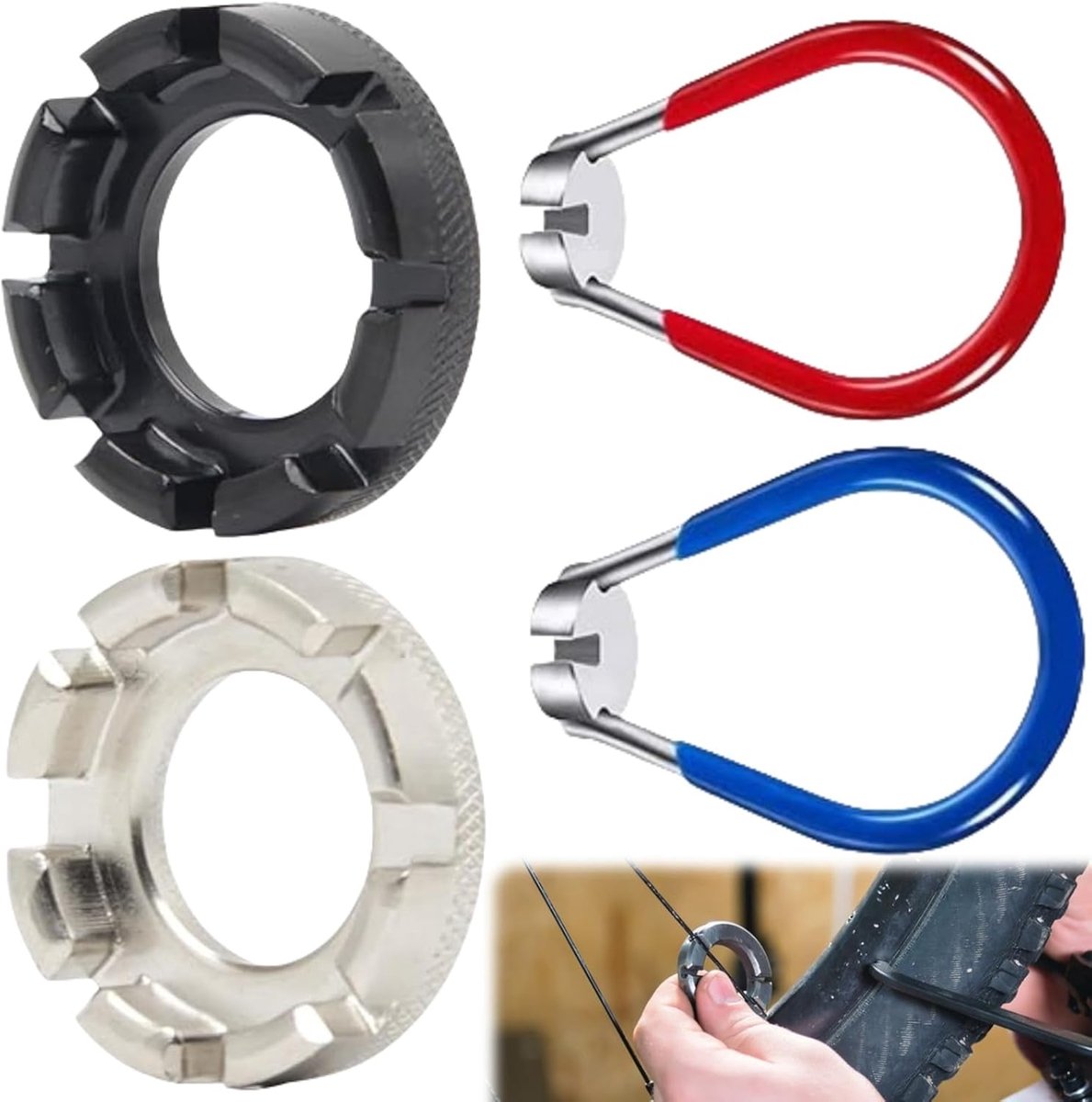 à Rayons,Vélo Clé à Rayons,Clé à Roue de Vélo,Bicycle Spoke Wrench,Outil pour Réglage Réparation de Roues de Vélo,Outil de Cle a Rayon VTT, pour Réglage Réparation de Roues de Vélo