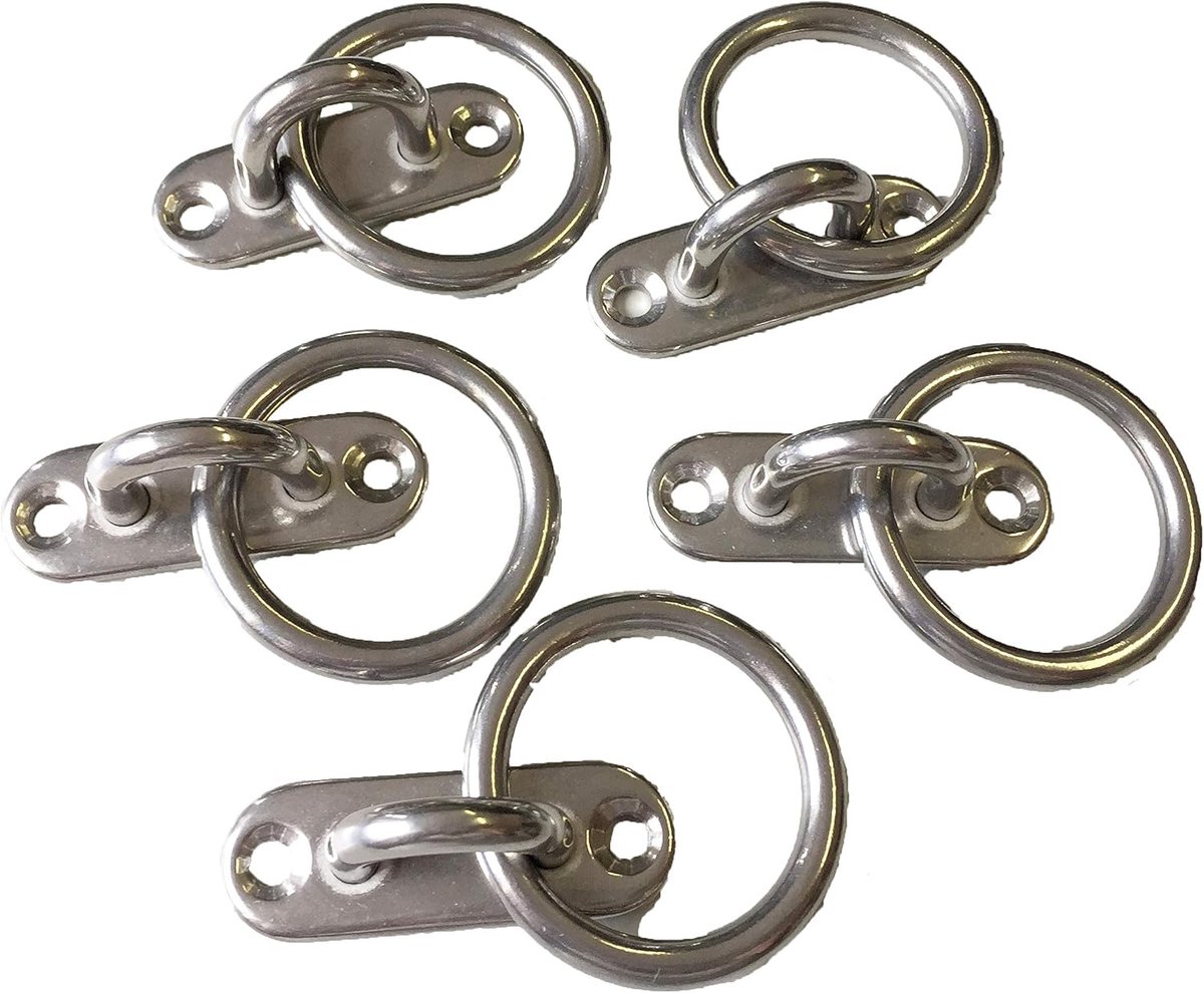 oogplaat ovaal/smal met ring roestvrij staal V4A 5 stuks