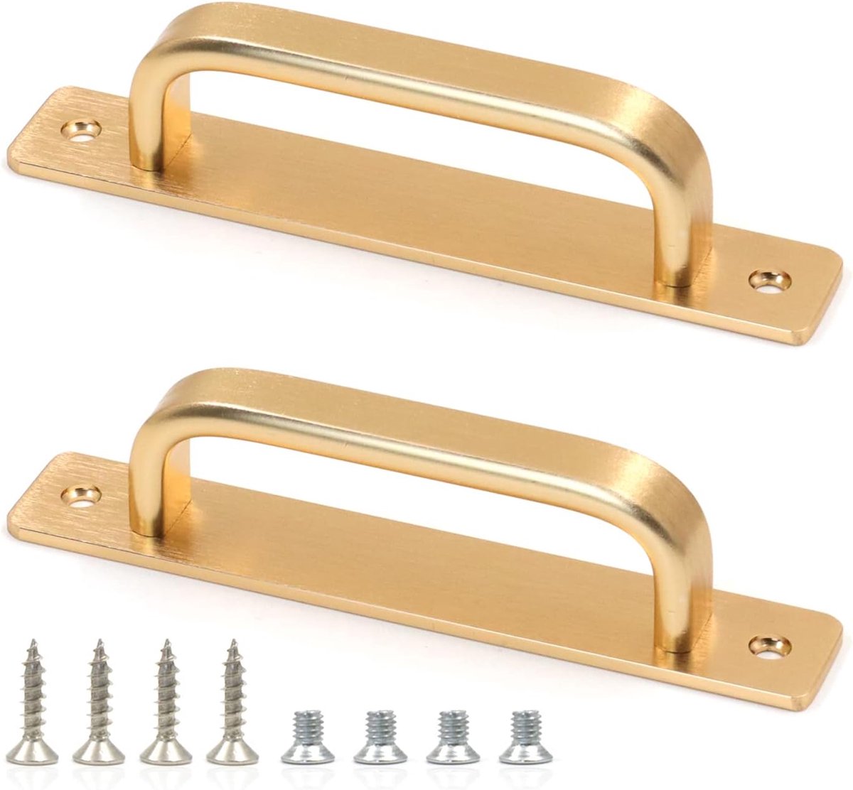 massief metalen deurkruk trekt met platen en schroeven, 147mm/5.79in ponsvrije aluminium schuifdeur schuur poort trekt, trekt voor kast, kast, kast, kast, lade (2 stuks)