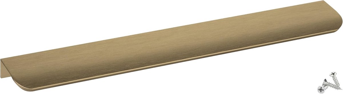 10 stuks meubelgrepen blank Tommy messing look geborsteld 300 mm achterste schroefgrepen voor montage achter incl. bevestigingsschroeven