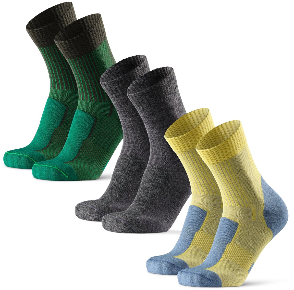 DANISH ENDURANCE Wandelsokken - Lichte Merino Wol Sokken met Blaarbescherming - Kinderen- 3 Paar - Maat 31-34