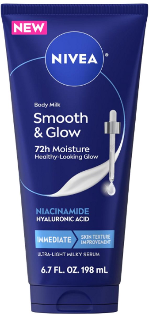 NIVEA Body Milk Smooth and Glow Ultra-Light Milky Serum 198ML - met Niacinamide en Hyaluronic Acid