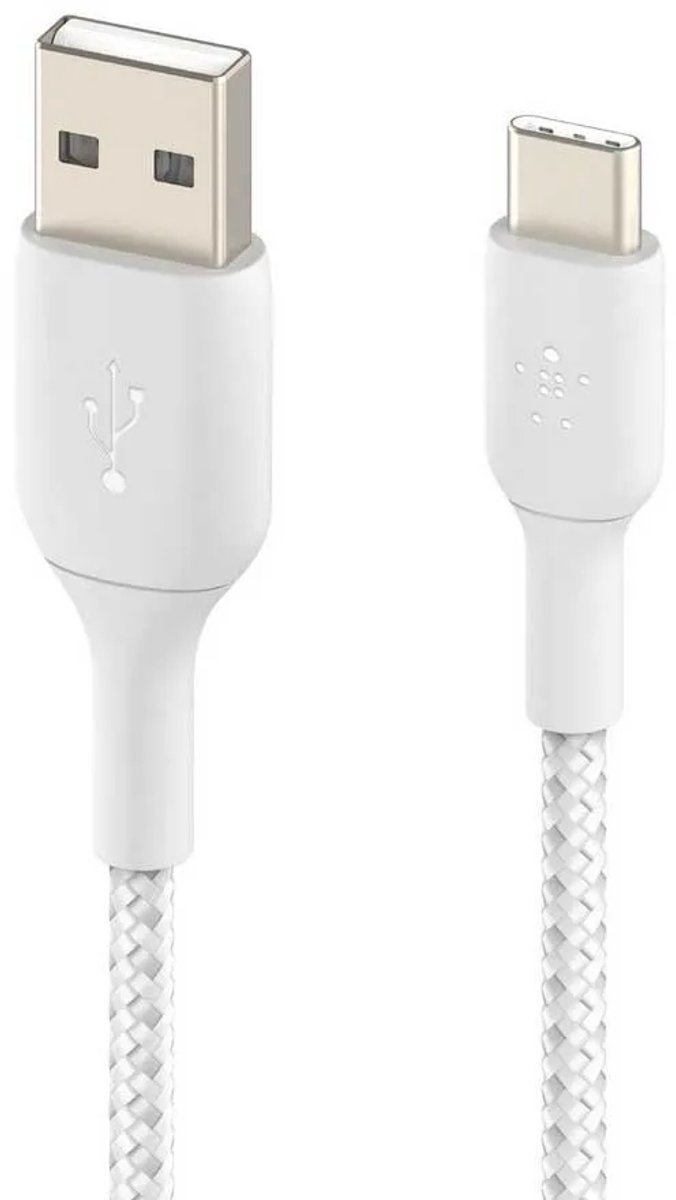Belkin Braided USB-C naar USB kabel - 1m - Wit