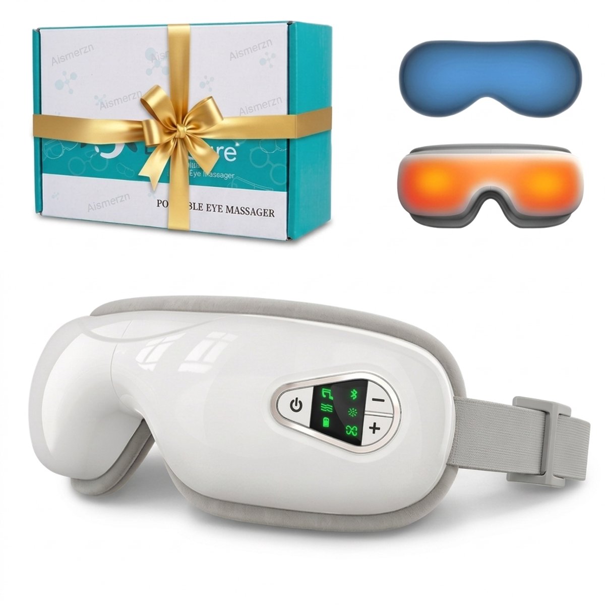 Fokelyi Oogmassageapparaat - Air Pulse Massage Met Warmte - Oogmassage Bril Opvouwbaar -Oogmasker- Bluetooth Muziek - Timer - Oogverzorging