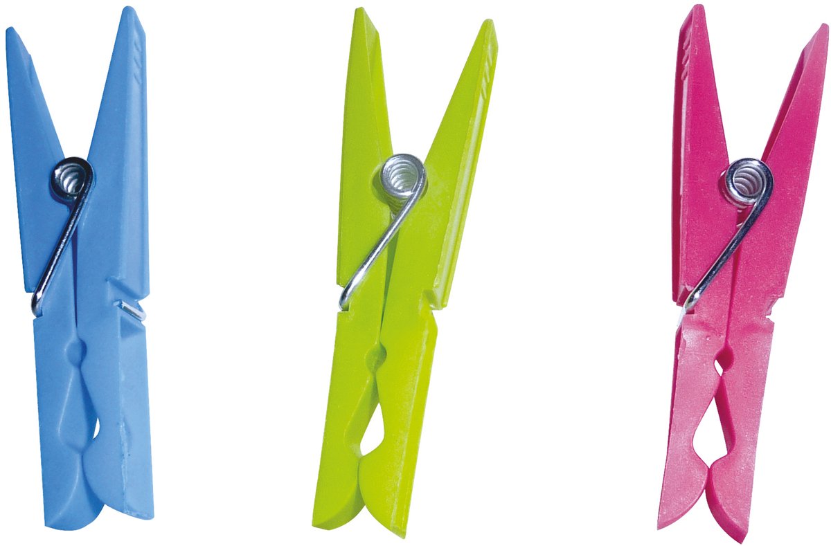 MSV Wasknijpers Multicolor – Set Kunststof Knijpers van PP Materiaal – Kleerknijpers 7 cm voor Alle Soorten Wasgoed