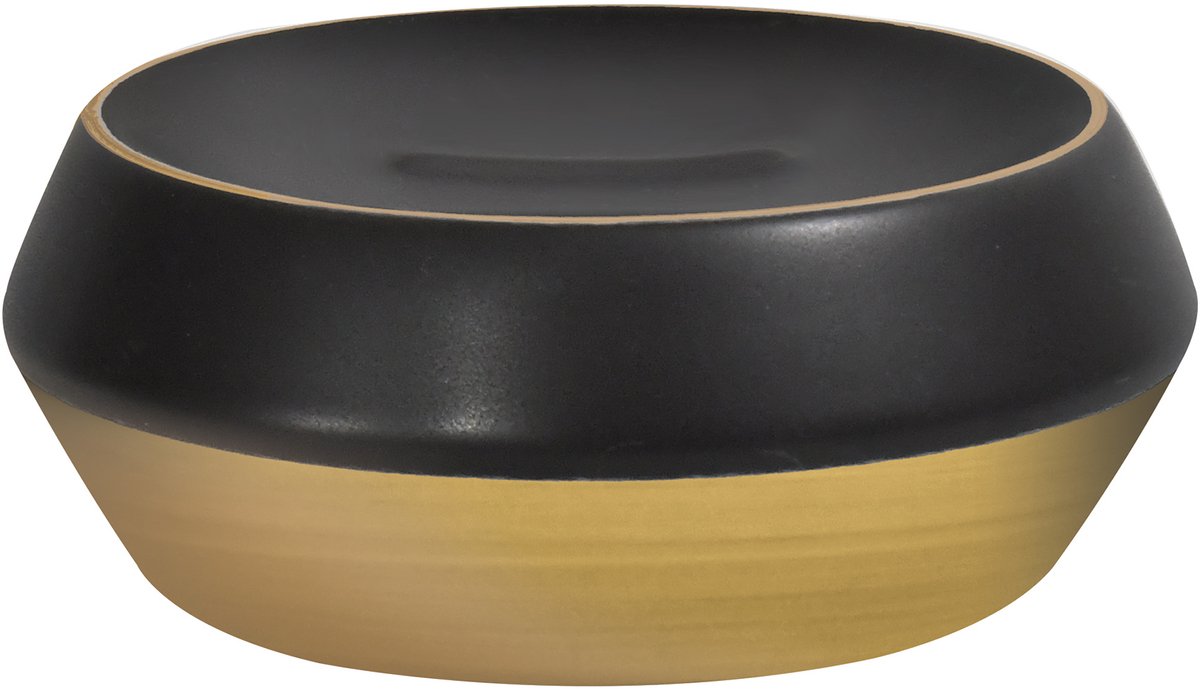 Joshua Gold Matt – Keramische Zeephouder voor de Badkamer – Zeepbakje met Mat Gouden Afwerking – Zeepschaal 12 x 4,7 x 5 cm