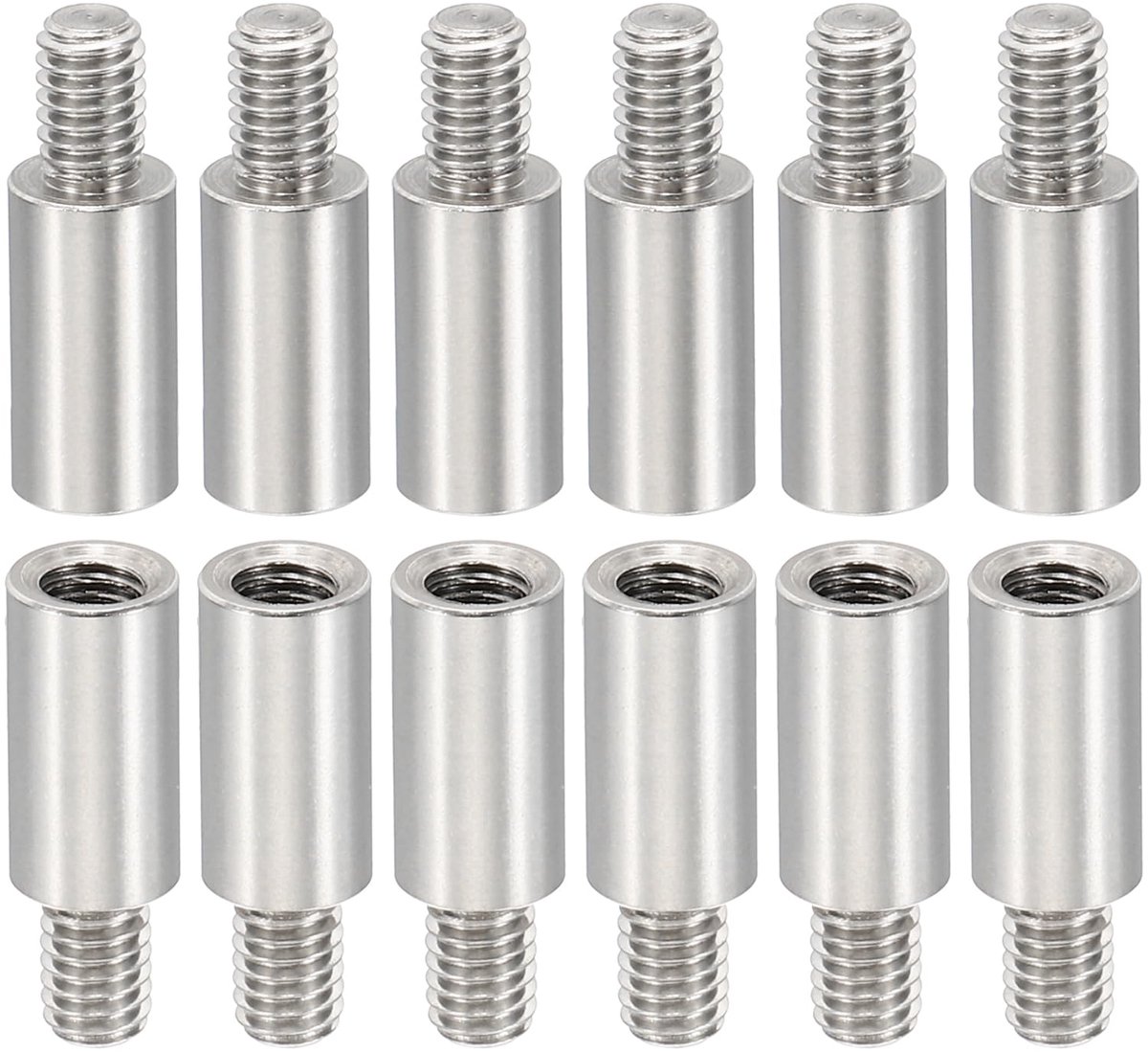 24 stks M4 afstandhouders, M4 12+6 mm afstandhouders afstandhouders aluminium schroefdraad afstandhouders kit 4 mm ID 6 mm OD metrische mannelijke vrouwelijke draad adapters voor printplaat