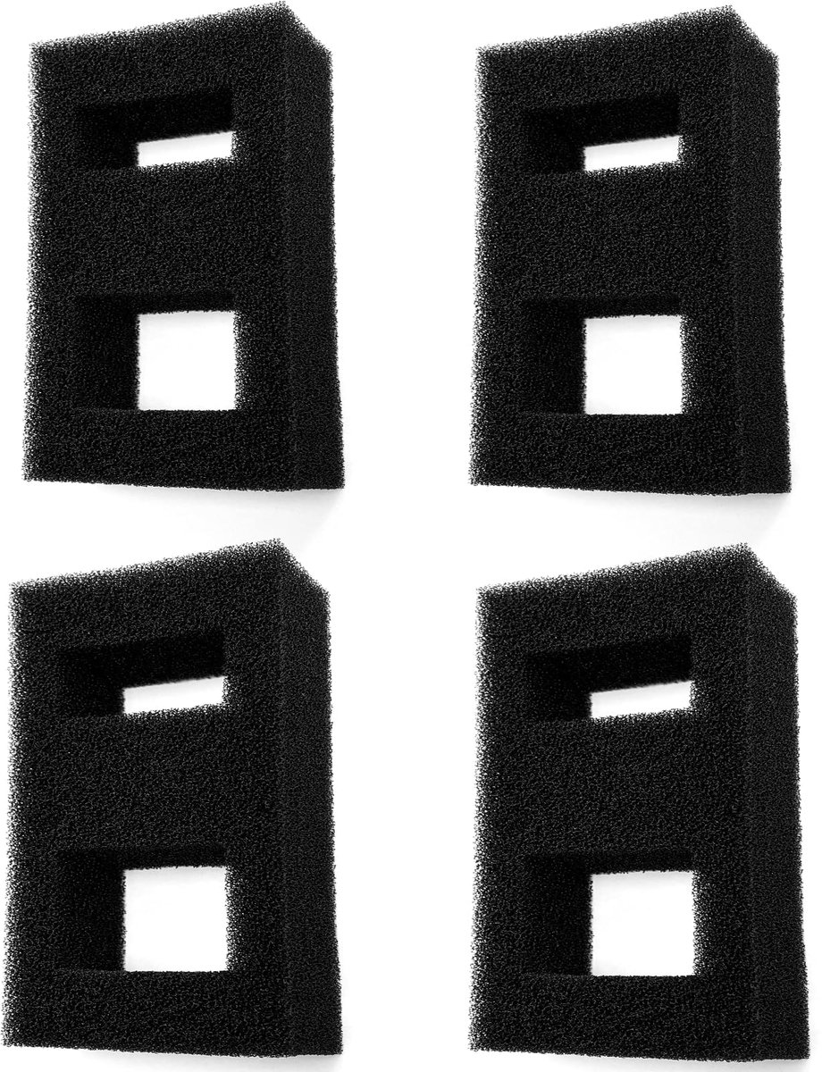Verpakking van 4 compatibele schuimstoffen voor Fluval Spec Aquarium, zwart