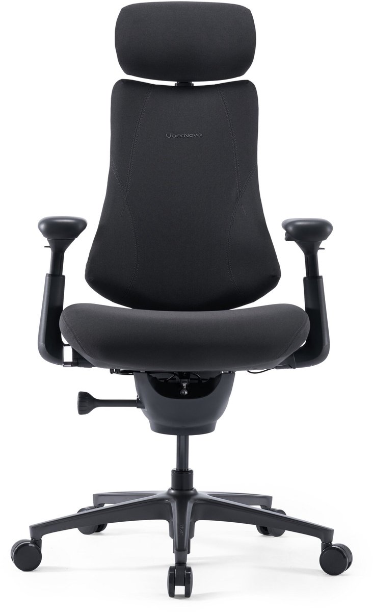 LiberNovo Omni Pro Dynamische ergonomische stoel, zitdiepte 48 cm, stof donkergrijs