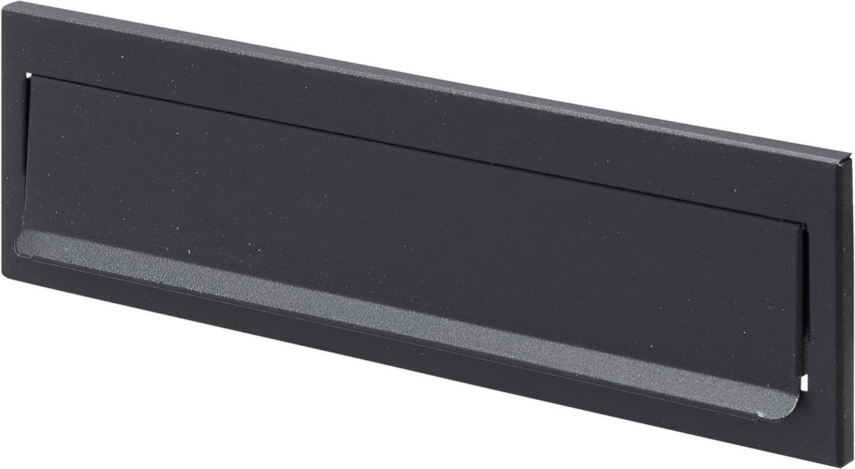 Brievenbus Klep - Post Opener - Post Ontvangen - Gegalvaniseerd Staal - 25 x 7.3 cm - Zwart