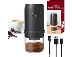 Elektrische Koffiemolen - Koffiemaler Molen - Verse Koffie Zetten - 40 Maalgraad Instellingen - 19 cm Hoog - Zwart