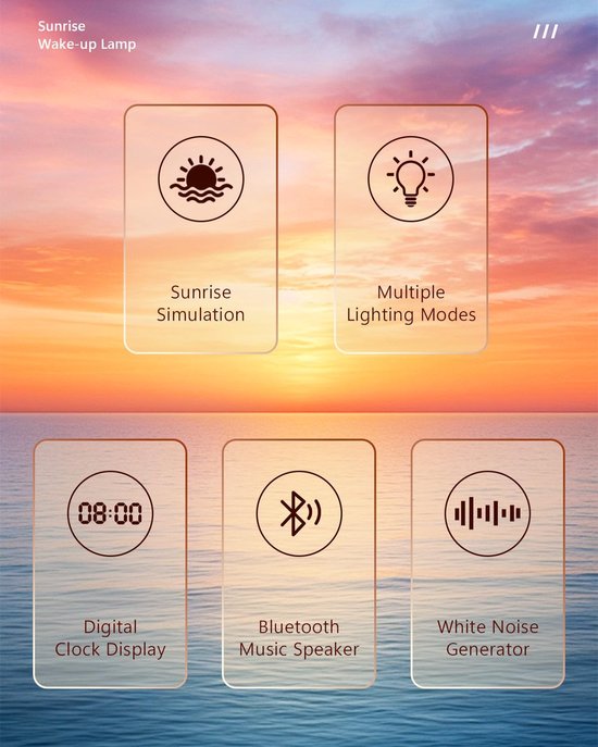 Wake-up Light - Alarmklok Licht - Rustig Wakker Worden - Zonsopgang Simulatie - Niet gespecificeerd - Wit van Wake-up Light — afbeelding 5