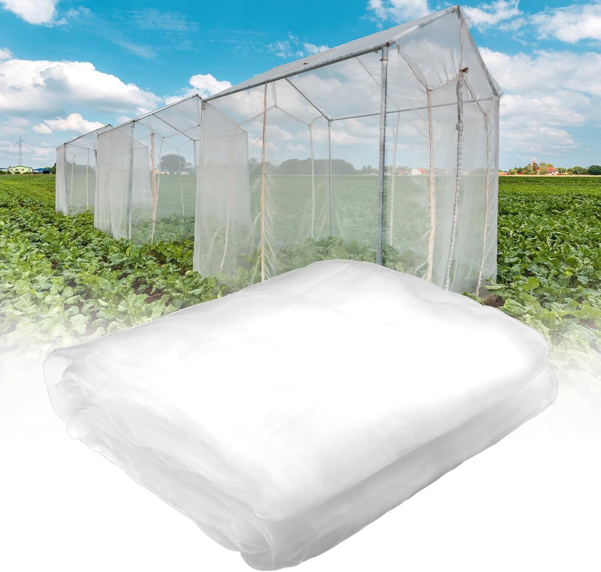 Insectengaas – 2,5 x 7,5 m – Fijnmazig – Wit – Beschermt Planten & Groenten – Tuin & Kas