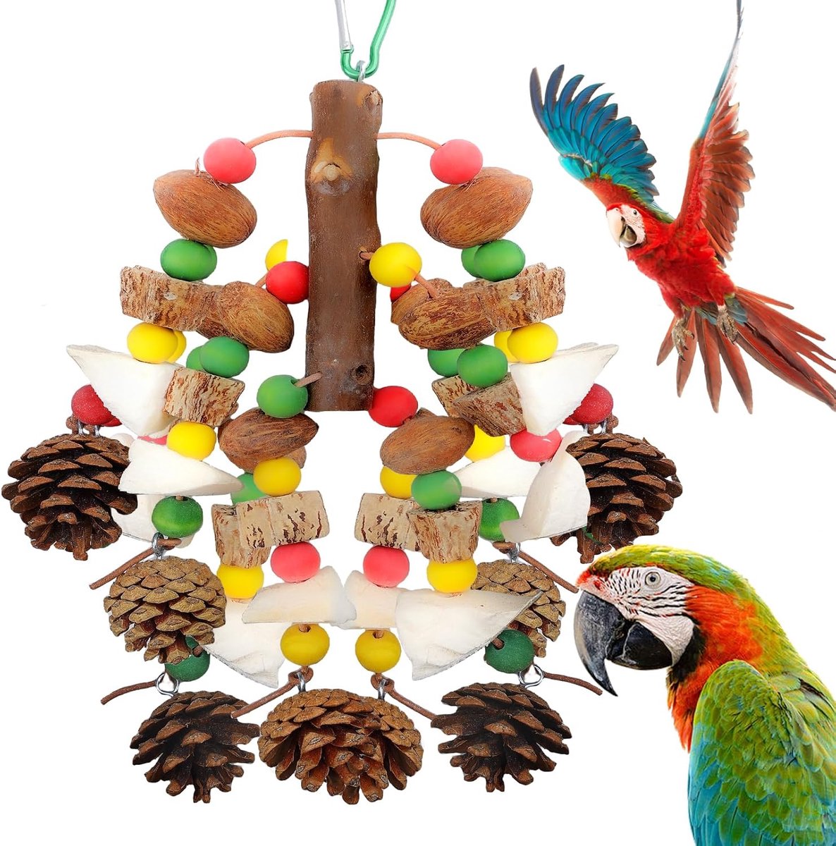 Speelgoed: vogelspeelgoed, grote vogel papegaai speelgoed, kleurrijk houten blok kauwen papegaai speelgoed, meerkleurige houten blokken scheuren, vogelkauwspeelgoed voor Afrikaanse