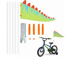 Fietsvlag met stang voor veiligheid voor kinderen, RosyFate veiligheidsvlag voor fiets en aanhanger, fietsvlaggetjes