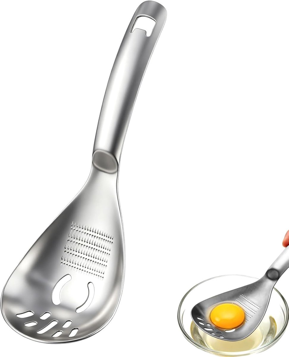 5-in-1 Keukengereedschap, Kooklepel met Aardappelstamper, Eierscheider, Flessenopener en Roerfunctie, Multifunctionele Keukenhulp