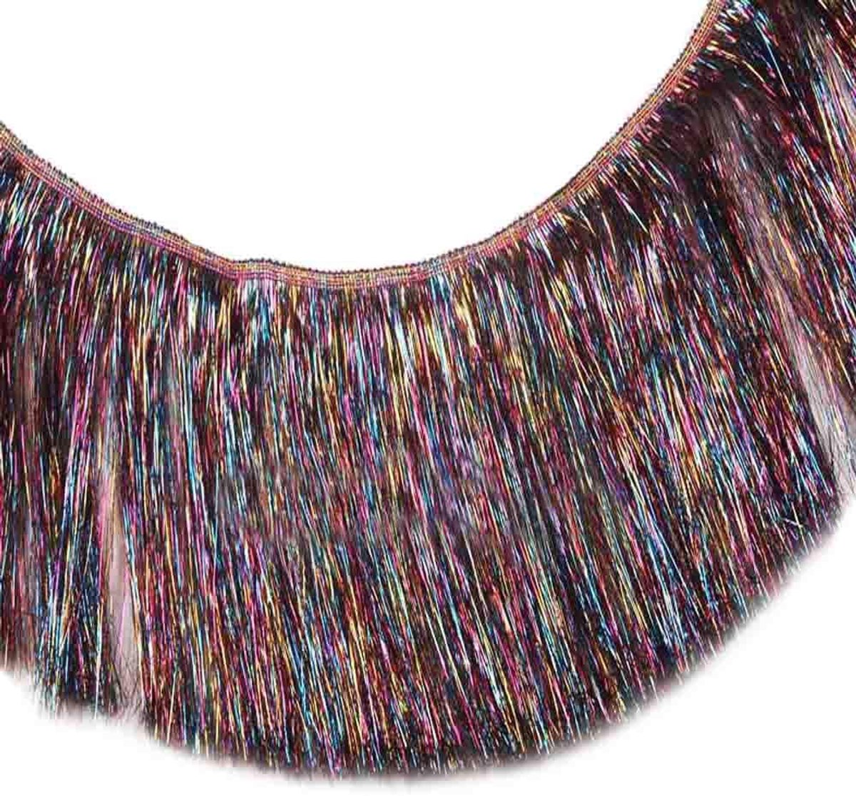 10 Yards 10 Inch Breed Metallic Franje Trim DIY Latijnse Dans Jurk Kleding Accessoires Xmas Party Decor Glanzende Kwastje Kant (Veelkleurig)