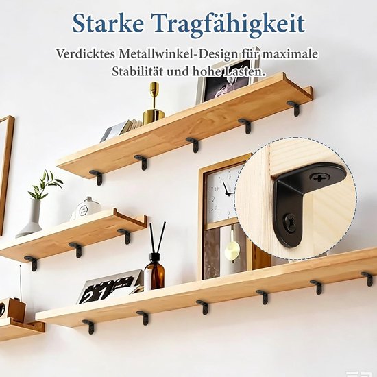 22 stuks hoekverbinders, 20 × 20 mm, zwart roestvrij staal, hoekhoeken, metalen hoek, 90 graden, L-vorm, meubelhoek, roestvrij stalen hoek, klein, met 44 schroeven, voor aanbouwhoek, beugel — afbeelding 3