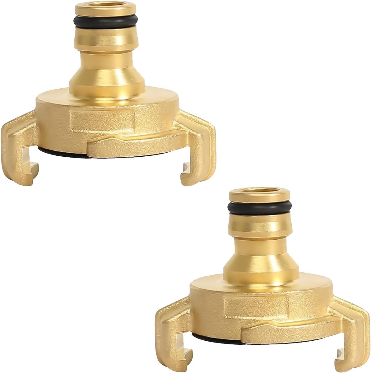 2 x messing snelkoppelingen 1/2 inch, bajonetadapter voor klauwkoppelingen, geschikt voor GEKA-compatibele systemen, voor tuinslang en irrigatiesystemen