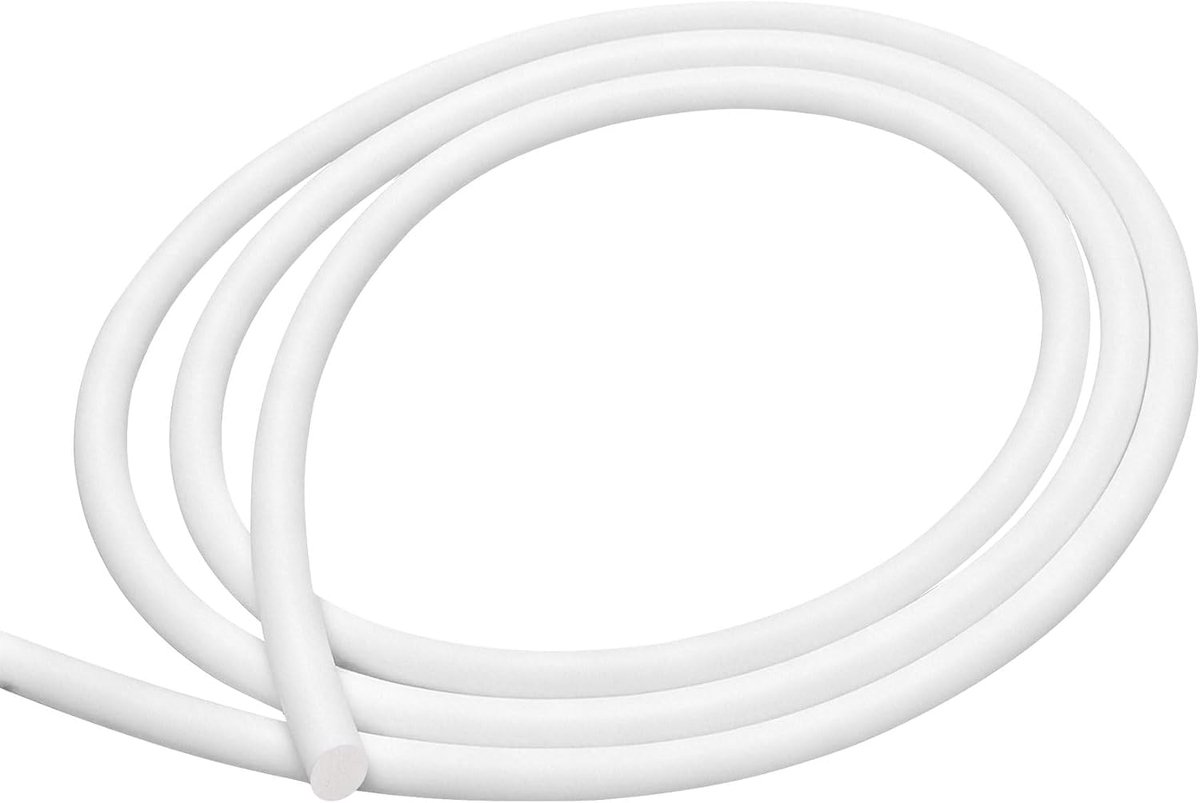 schuimrubberen afdichtingsstrip 2 mm diameter x 4 m, rond siliconen spons rubber weerstrippingskoord voor deur en raam, achterstang, doe-het-zelf pakking, wit