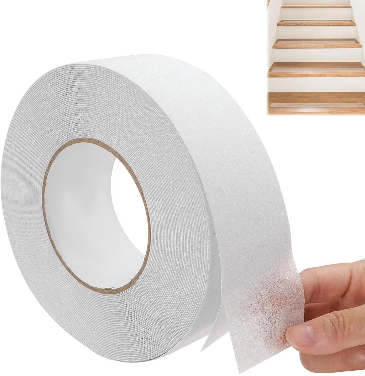 5 cm × 18 m antislip plakband, doorschijnende traptreden, antislip, zelfklevend, antislipstrips trap voor binnen