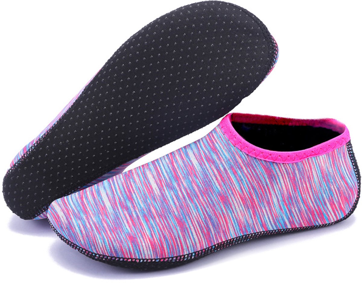 2 paar unisex watersokken, waterschoenen, indoor yogasokken | strand, surfen, duiken, zwembadslippers voor volwassenen,Paarse lijnen - xxs