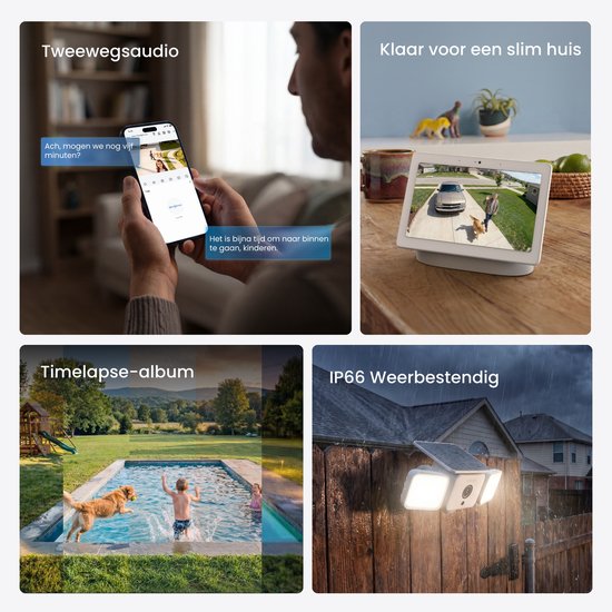 Reolink 4MP Draadloze Buitenschijnwerpercamera - SolarEase™-Opladen - Geluids- En Lichtalarm - Slimme Detectie - WiFi 6 - F310B van Reolink — afbeelding 2