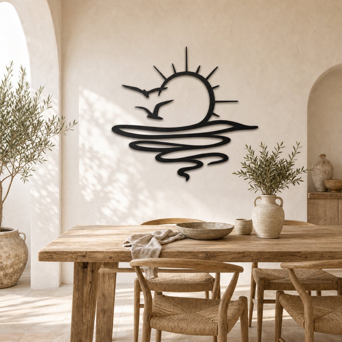 Ondergaande Zon - Vogel - Muurdecoratie - Wanddecoratie - Muurdecoratie woonkamer - Muurdecoratie slaapkamer - Industrieel - Wanddecoratie hout natuurlijk - Wanddecoratie buiten - Wanddecoratie tuin - Valentijn decoratie - Moederdag - Slaapkamer