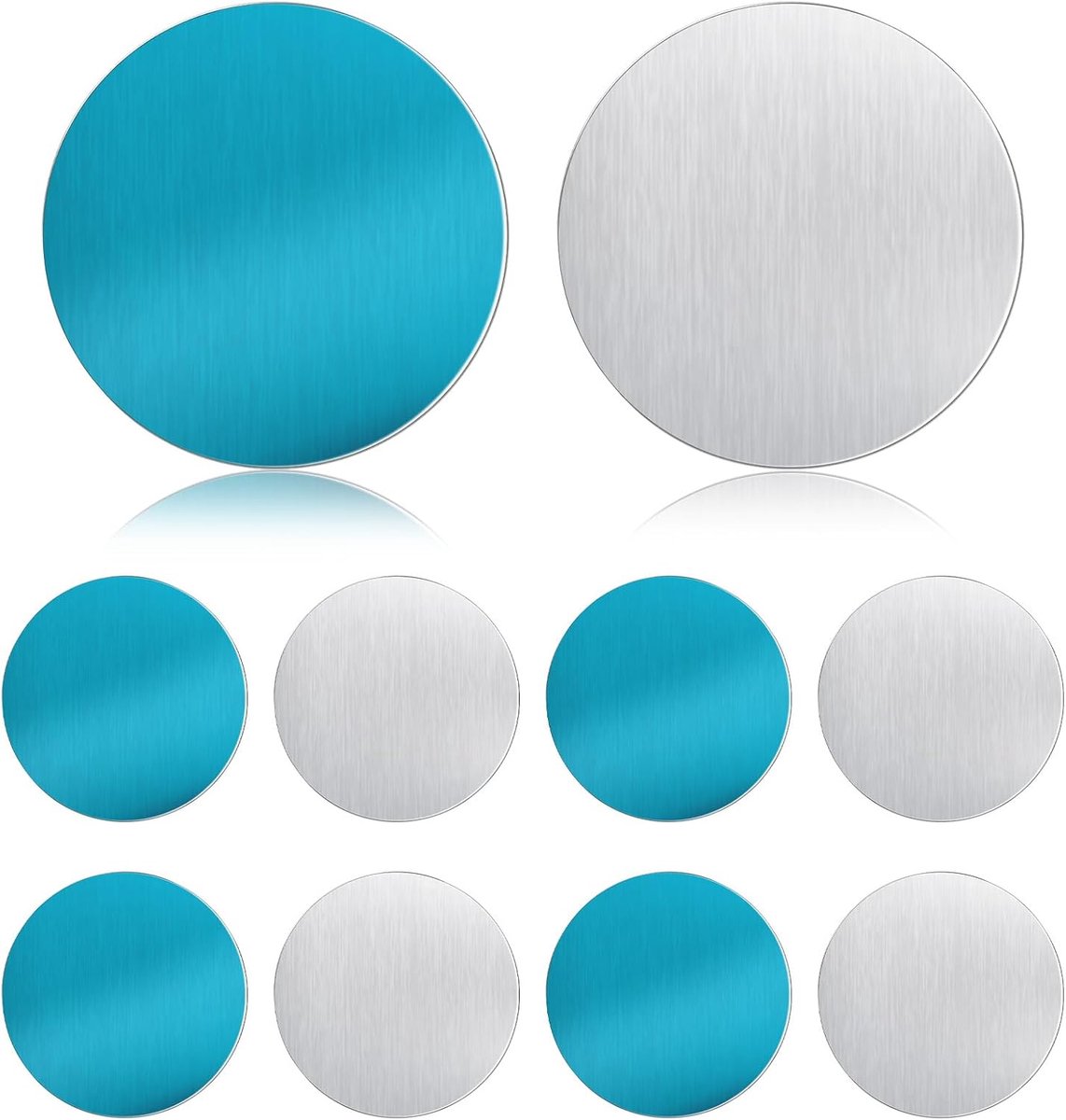 10 stuks metalen zelfklevende ronde metalen plaatjes van roestvrij staal voor magnetische ledlampen, onderkastverlichting, magnetische telefoonhouder voor mobiele telefoons
