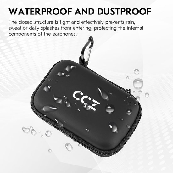 ZC02 Oordopjes Case met karabijnhaak, KZ ZS10 Pro EVA IEM Case, Travel Storage Bag Lichtgewicht voor CCZ Melody, KBEAR KS1, CCA CRA, TANGZU Wan'er, Shure SE215, Moondrop chu 2, kabels, oordopjes — afbeelding 5
