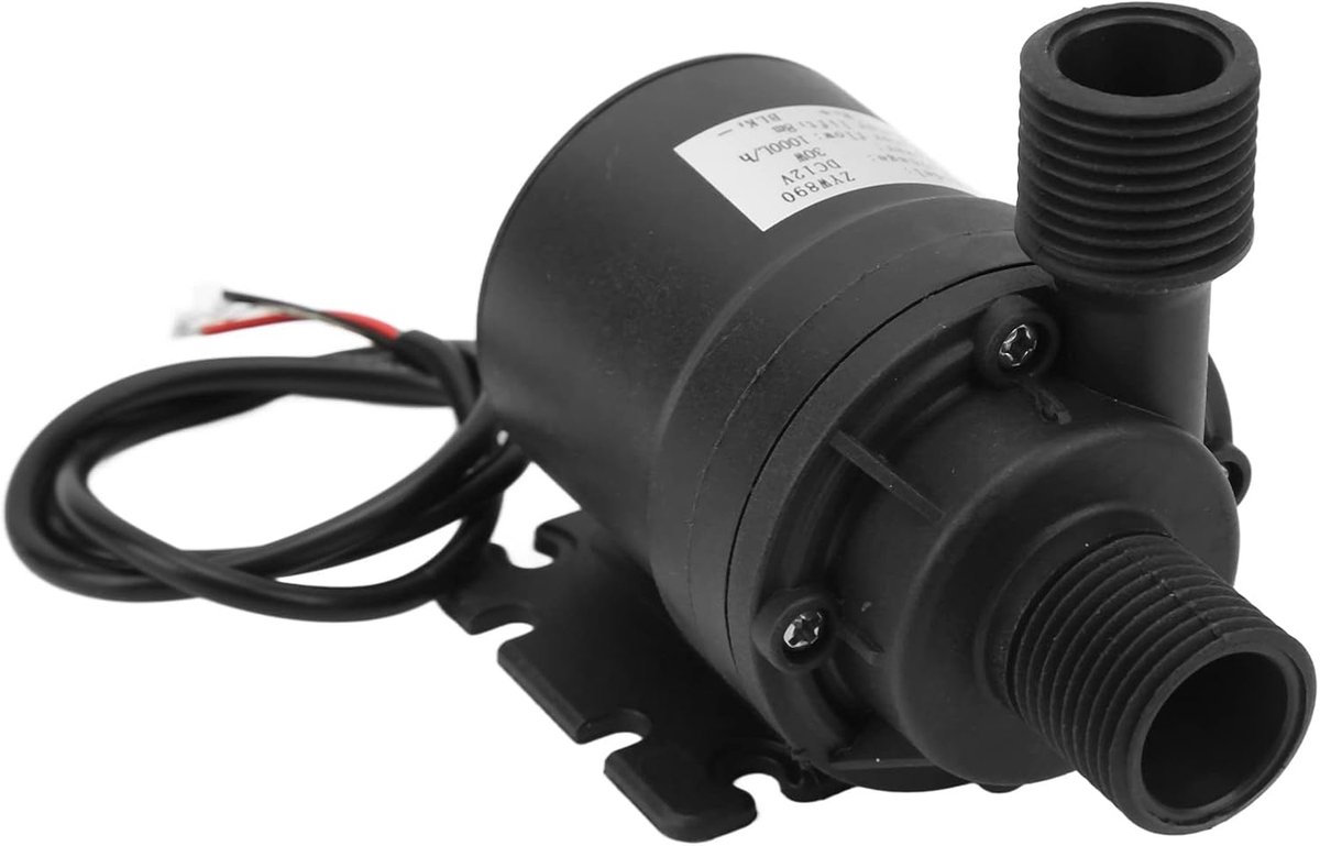 12V-waterpomp, 1000 L per uur, 8 M pomphoogte, ultrastille onderwaterwaterpomp, IP68 waterdicht, afneembaar, borstelloos voor aquaria, vijvers, fonteinen