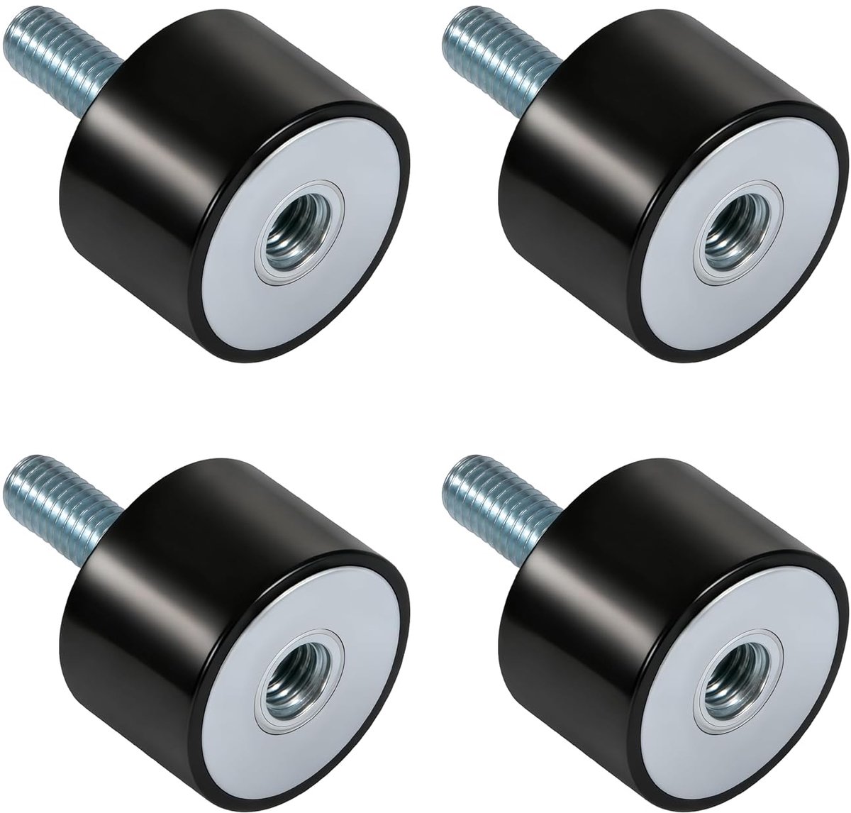 4 stuks M6 rubberen lagers, schokdemper, anti-vibratie, stille blok, rubberen metalen buffers, rubberen dempers met schroeven, voor autospoelen, luchtcompressoren, dieselmotoren (VD 20 x 30 M6 x 18 mm