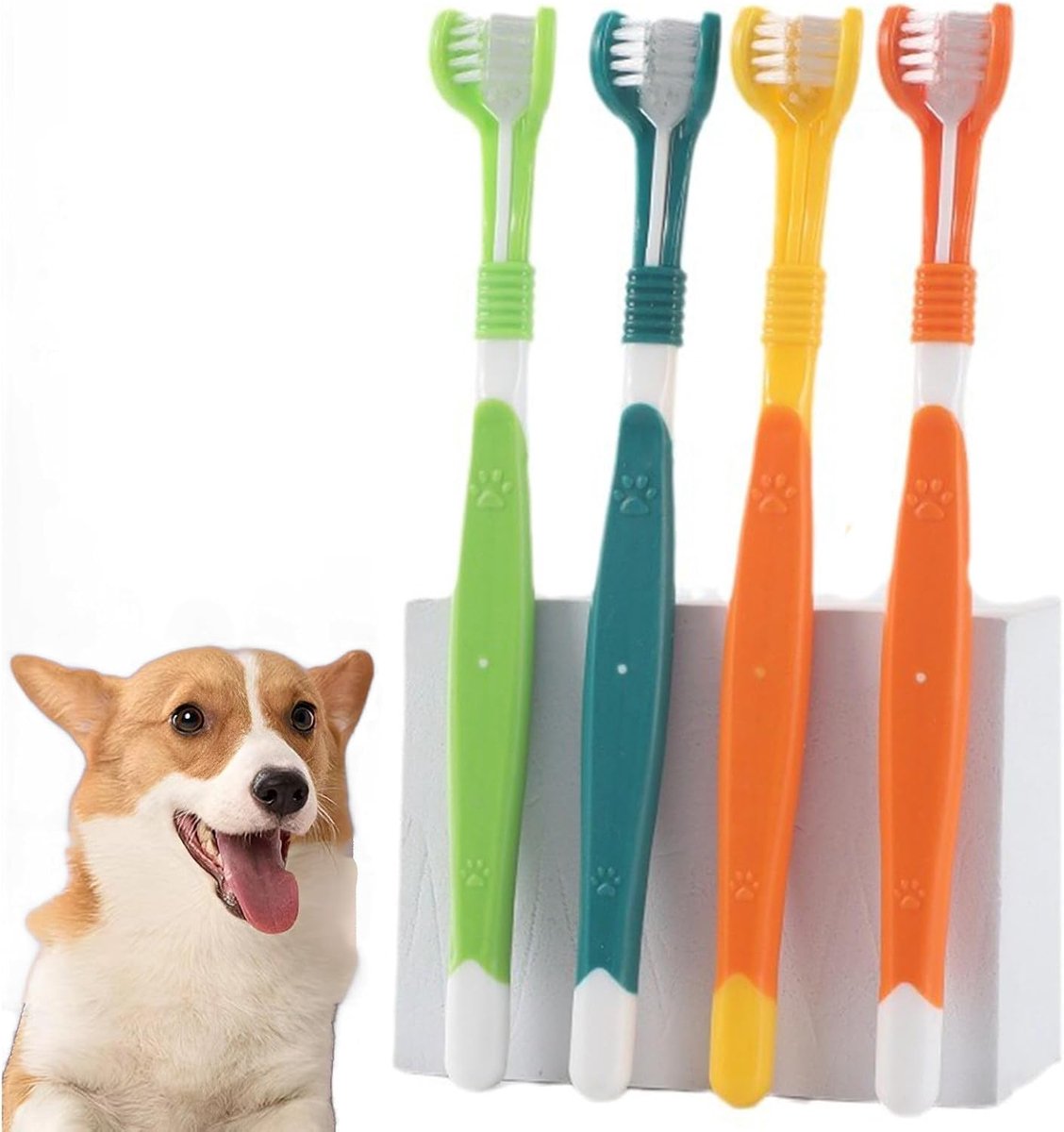 Tandenborstels, huisdiertandenborstel, tandenborstels voor honden, tandverzorging voor katten, drievoudige kop, mondhygiëne voor huisdieren, dieptereinigingsset voor de mondholte