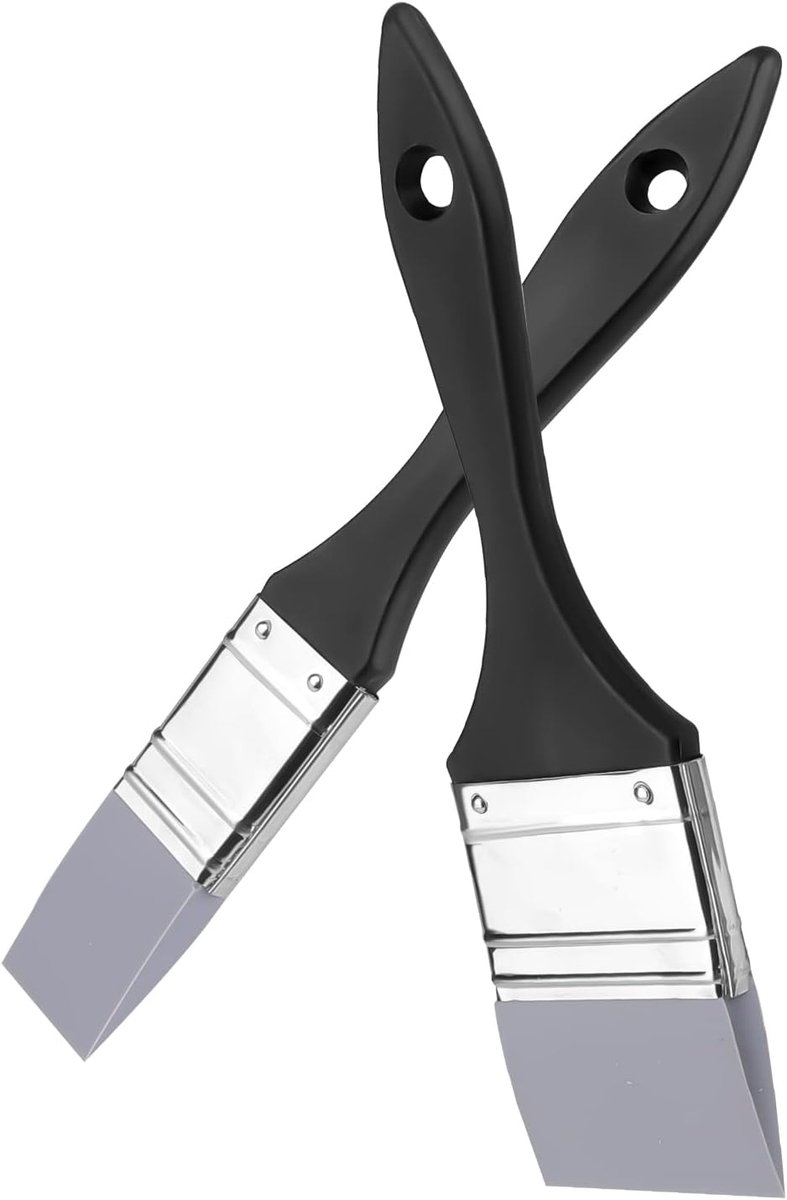 2 Stuks Siliconen Platte Penselen Set, Breed en Smal Siliconen Penselen Kunst Solide Penselen Modelbouw voor Acrylverf en Aquarel (2,54cm, 5,08cm Breed)