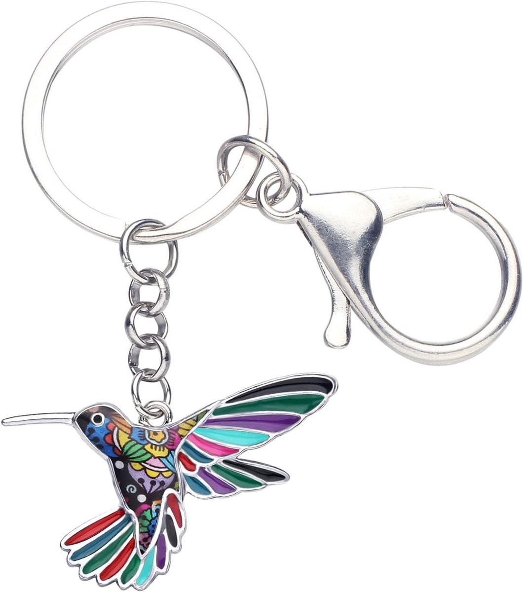 Leuke kolibrie sleutelhanger sleutelhanger vogel hanger portemonnees tas decoratie voor vrouwen meisjes