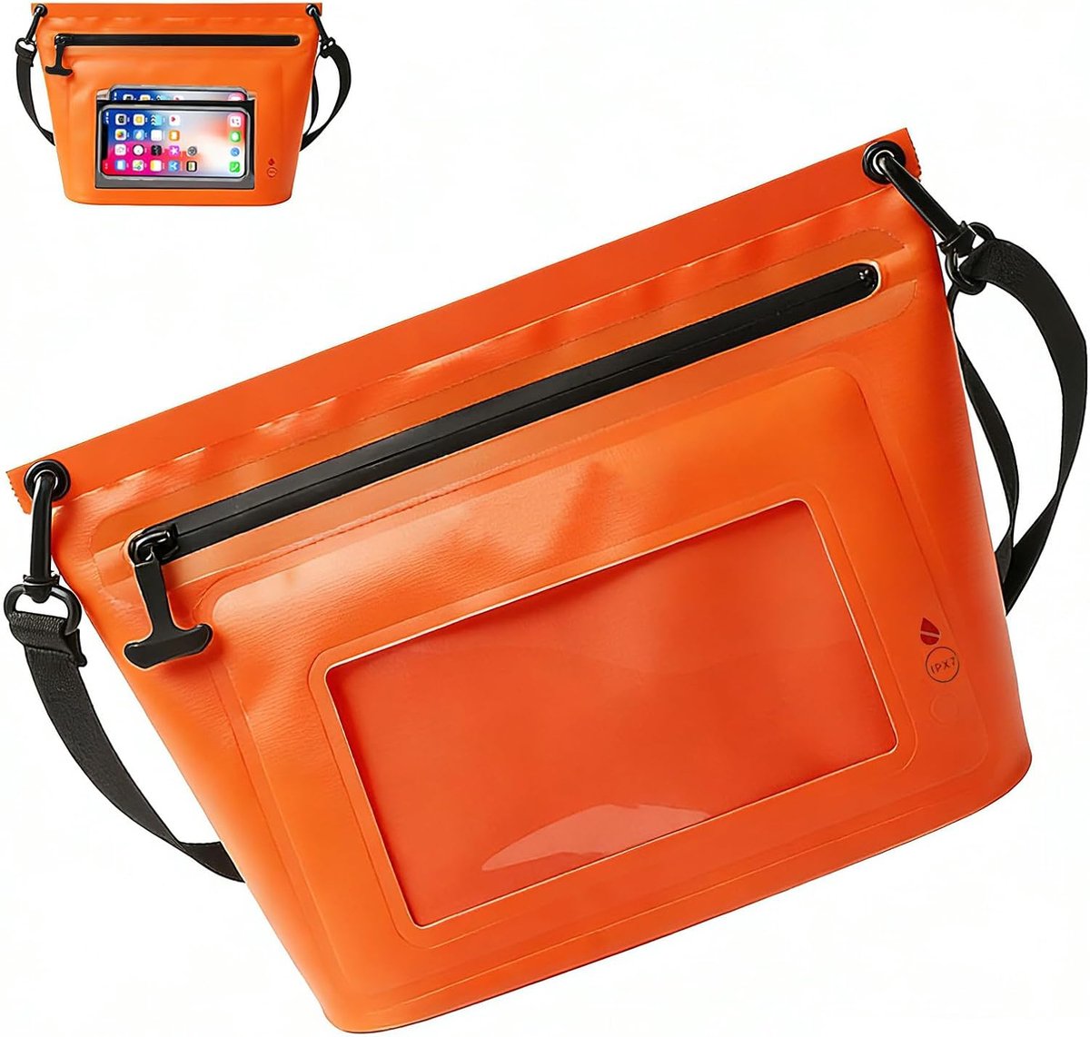 tas voor zwemmen, 6 liter, waterdichte heuptas voor surfen, rivierzoeken, raften, klimmen, wandelen, verkennen (oranje