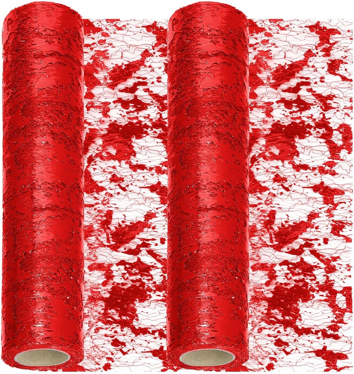 2pcs 11x108 Inch Rood Pailletten Glitter Table Runner, Glitter Folie Metallic Thin Mesh Decor Rollen, Red Table Runner, Pailletten Folie Metallic Thin Mesh, Centerpieces Decorations