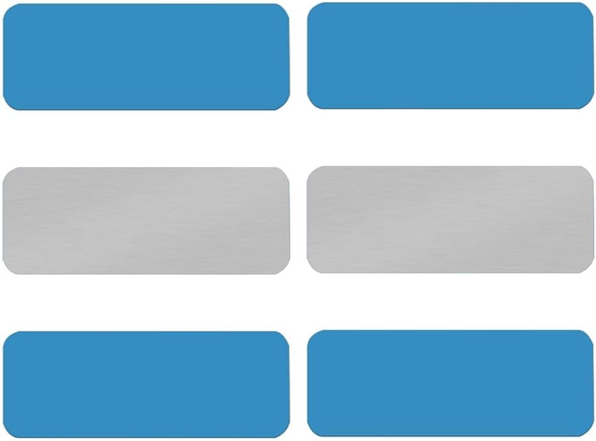 zelfklevende strips voor magnetische LED-verlichting, 6 stuks 70 x 25 mm dunne ijzeren montageplaten met sterke zelfklevende voor onderkast, trapverlichting, kledingkast en