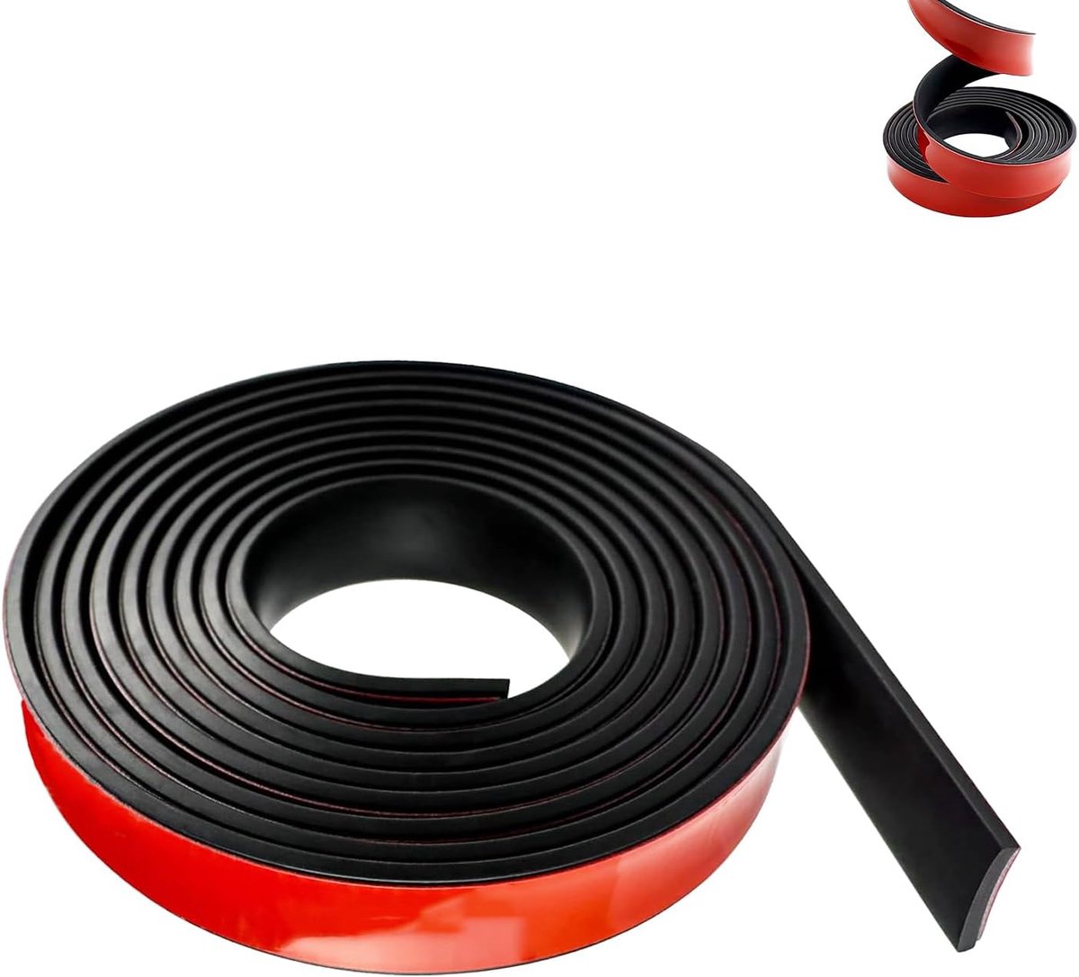 Rubberen strips, zelfklevend, 25mm X 3mm X 3m rubberen strip, neopreen rubberen plaat, afdichtingstape, zelfklevend rubberen profiel, afdichtingstape, voor doe-het-zelf afdichting, vloerbedekking
