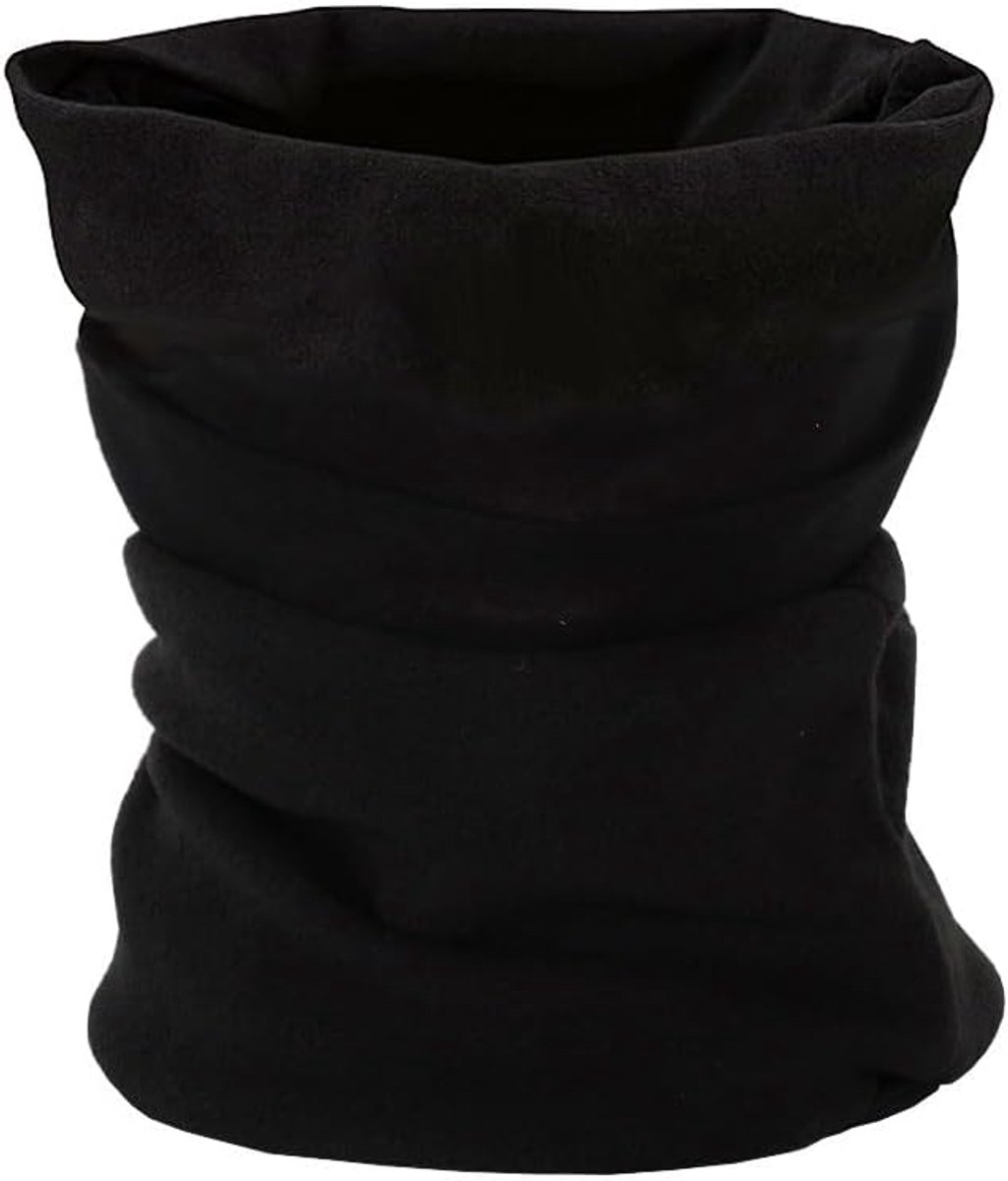 Microvezel en fleece nekwarmer - zwart - winterhalswarmer - bivakmuts masker voor dames en heren - universele maat, zwart, Eén maat
