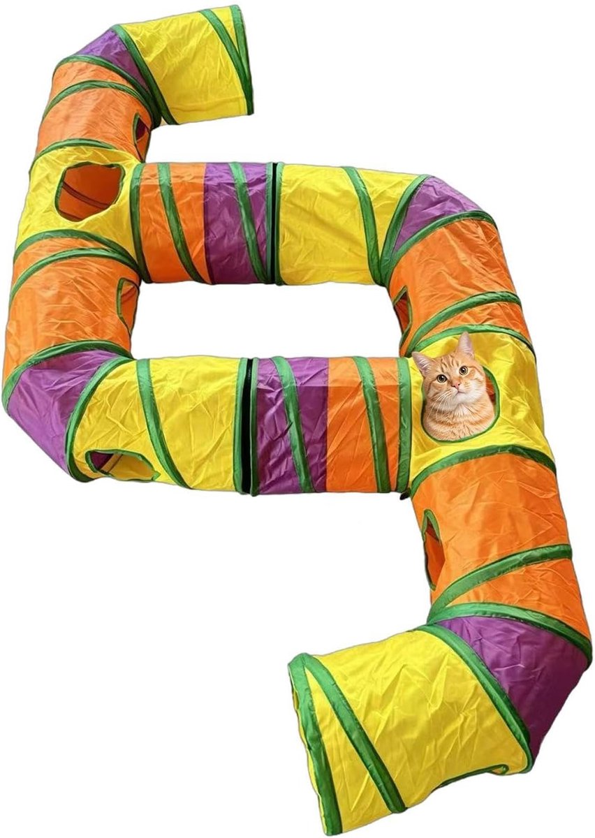 Speeltunnel Opvouwbare Wasbare Decoratie | Katten Speelbuis en Huisdierentunnel voor puppy's en konijntjes in de woonkamer, appartement, achtertuin, tuin, gazon en